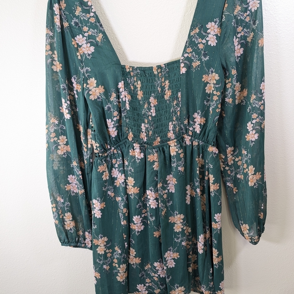 Trixxi Floral Blouse - Green and Pink - Picture 2 of 6
